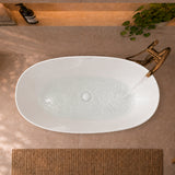 Byron Egg 1300mm Oval Artificial Stone Freestanding Bath, Gloss White