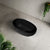 Byron Egg 1300mm Oval Artificial Stone Freestanding Bath, Matte Black