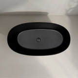 Byron Egg 1300mm Oval Artificial Stone Freestanding Bath, Matte Black
