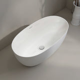 Byron Egg 1300mm Oval Artificial Stone Freestanding Bath, Matte White