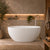 Byron Egg 1300mm Oval Artificial Stone Freestanding Bath, Matte White