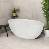 Byron Egg 1400mm Oval Artificial Stone Freestanding Bath, Gloss White