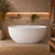 Byron Egg 1400mm Oval Artificial Stone Freestanding Bath, Gloss White