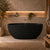 Byron Egg 1400mm Oval Artificial Stone Freestanding Bath, Matte Black