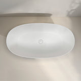 Byron Egg 1400mm Oval Artificial Stone Freestanding Bath, Matte White