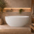 Byron Egg 1400mm Oval Artificial Stone Freestanding Bath, Matte White