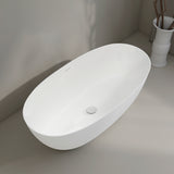 Byron Egg 1500mm Oval Artificial Stone Freestanding Bath, Gloss White