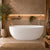 Byron Egg 1500mm Oval Artificial Stone Freestanding Bath, Gloss White