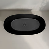 Byron Egg 1500mm Oval Artificial Stone Freestanding Bath, Matte Black