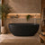 Byron Egg 1500mm Oval Artificial Stone Freestanding Bath, Matte Black