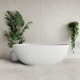 Byron Egg 1500mm Oval Artificial Stone Freestanding Bath, Matte White