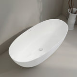 Byron Egg 1600mm Oval Artificial Stone Freestanding Bath, Gloss White
