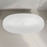 Byron Egg 1600mm Oval Artificial Stone Freestanding Bath, Gloss White