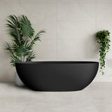 Byron Egg 1600mm Oval Artificial Stone Freestanding Bath, Matte Black