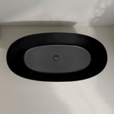 Byron Egg 1600mm Oval Artificial Stone Freestanding Bath, Matte Black