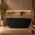 Byron Egg 1600mm Oval Artificial Stone Freestanding Bath, Matte Black