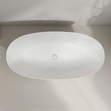 Byron Egg 1600mm Oval Artificial Stone Freestanding Bath, Matte White