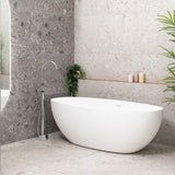 Byron Egg 1700mm Oval Artificial Stone Freestanding Bath, Gloss White