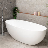 Byron Egg 1700mm Oval Artificial Stone Freestanding Bath, Gloss White