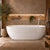Byron Egg 1700mm Oval Artificial Stone Freestanding Bath, Gloss White