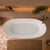 Byron Egg 1700mm Oval Artificial Stone Freestanding Bath, Gloss White