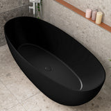 Byron Egg 1700mm Oval Artificial Stone Freestanding Bath, Matte Black