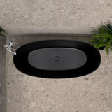 Byron Egg 1700mm Oval Artificial Stone Freestanding Bath, Matte Black