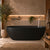 Byron Egg 1700mm Oval Artificial Stone Freestanding Bath, Matte Black