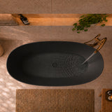 Byron Egg 1700mm Oval Artificial Stone Freestanding Bath, Matte Black