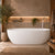 Byron Egg 1700mm Oval Artificial Stone Freestanding Bath, Matte White