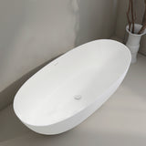 Byron Egg 1800mm Oval Artificial Stone Freestanding Bath, Gloss White