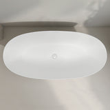 Byron Egg 1800mm Oval Artificial Stone Freestanding Bath, Gloss White