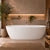 Byron Egg 1800mm Oval Artificial Stone Freestanding Bath, Gloss White