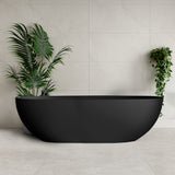 Byron Egg 1800mm Oval Artificial Stone Freestanding Bath, Matte Black