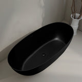 Byron Egg 1800mm Oval Artificial Stone Freestanding Bath, Matte Black