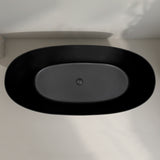 Byron Egg 1800mm Oval Artificial Stone Freestanding Bath, Matte Black
