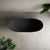 Byron Egg 1800mm Oval Artificial Stone Freestanding Bath, Matte Black