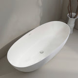 Byron Egg 1800mm Oval Artificial Stone Freestanding Bath, Matte White