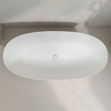 Byron Egg 1800mm Oval Artificial Stone Freestanding Bath, Matte White