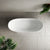 Byron Egg 1800mm Oval Artificial Stone Freestanding Bath, Matte White