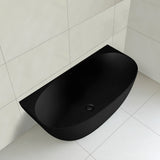 Byron Egg 1500mm Back to Wall Artificial Stone Freestanding Bath, Matte Black