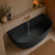 Byron Egg 1500mm Back to Wall Artificial Stone Freestanding Bath, Matte Black