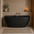 Byron Egg 1500mm Back to Wall Artificial Stone Freestanding Bath, Matte Black