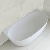 Byron Egg 1500mm Back to Wall Artificial Stone Freestanding Bath, Matte White