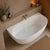 Byron Egg 1500mm Back to Wall Artificial Stone Freestanding Bath, Matte White