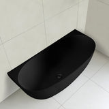 Byron Egg 1700mm Back to Wall Artificial Stone Freestanding Bath, Matte Black