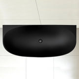 Byron Egg 1700mm Back to Wall Artificial Stone Freestanding Bath, Matte Black