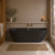 Byron Egg 1700mm Back to Wall Artificial Stone Freestanding Bath, Matte Black