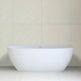 Byron Egg 1700mm Back to Wall Artificial Stone Freestanding Bath, Matte White