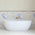 Byron Egg 1700mm Back to Wall Artificial Stone Freestanding Bath, Matte White